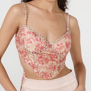 NWT Nana Jacqueline Mia‎ Lace Top Pink Med